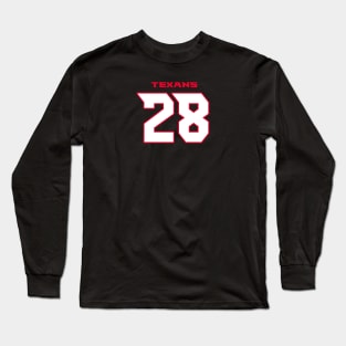 Texans 28 Football Players Long Sleeve T-Shirt